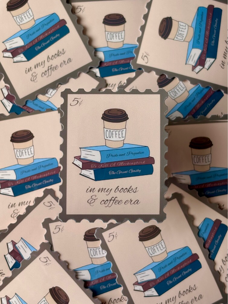 In My Books and Coffee Era Sticker