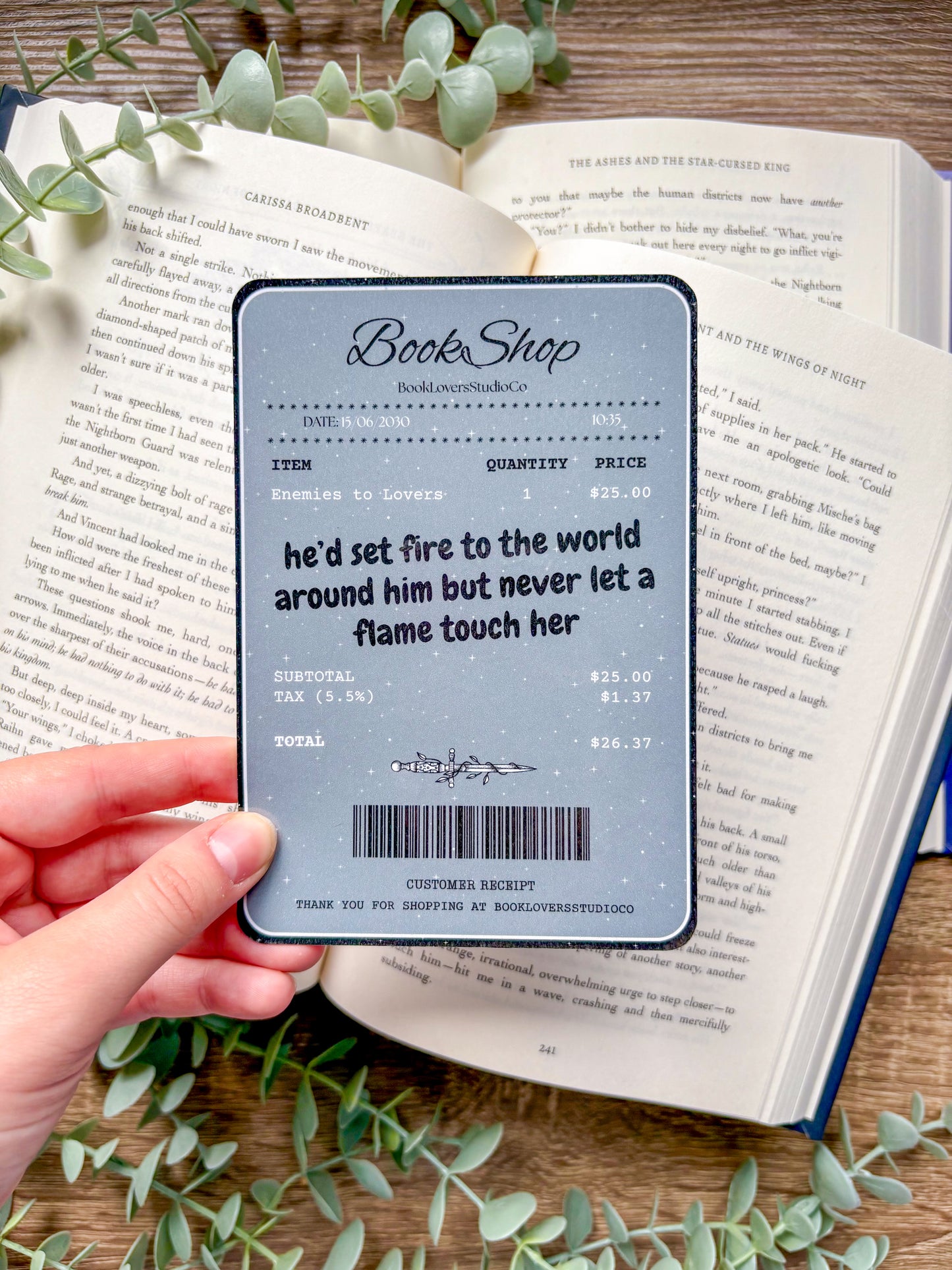 Enemies to Lovers Receipt Kindle Insert