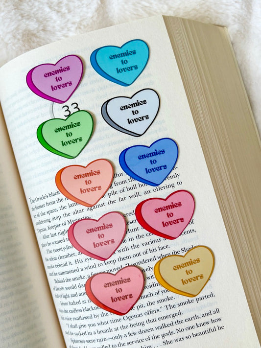 Enemies to Lovers Candy Heart Sticker
