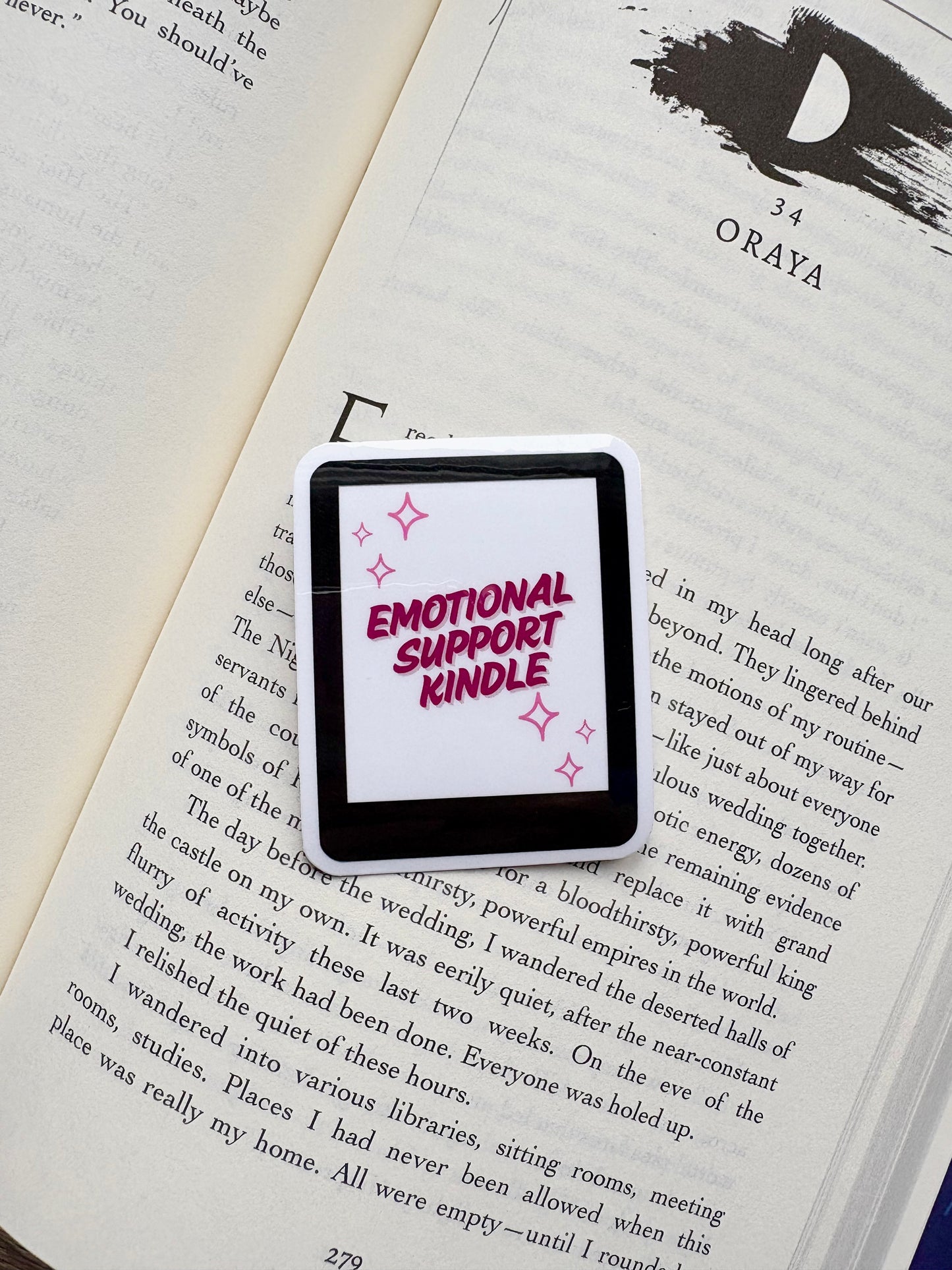 Emotional Support Kindle Sticker