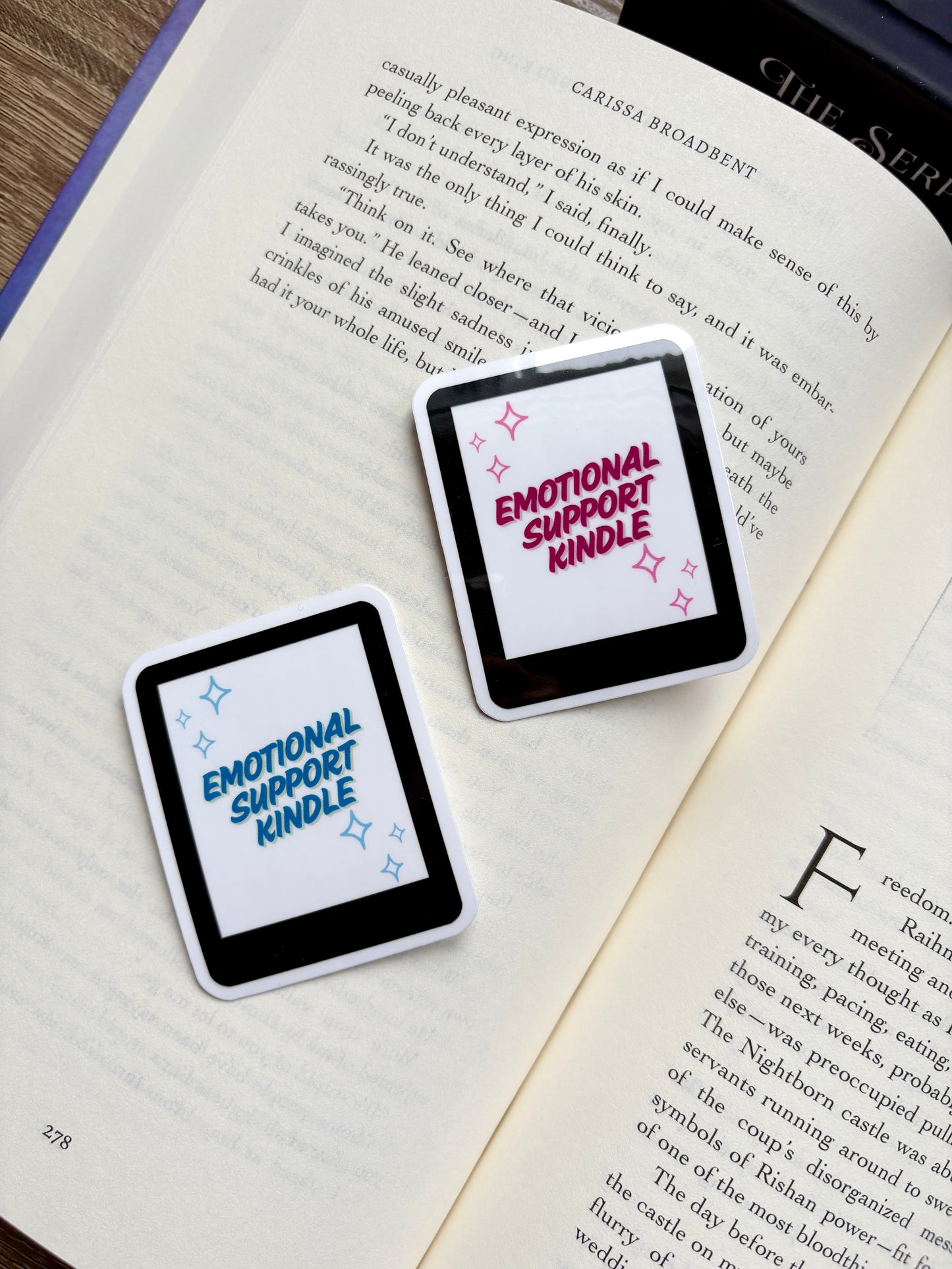 Emotional Support Kindle Sticker