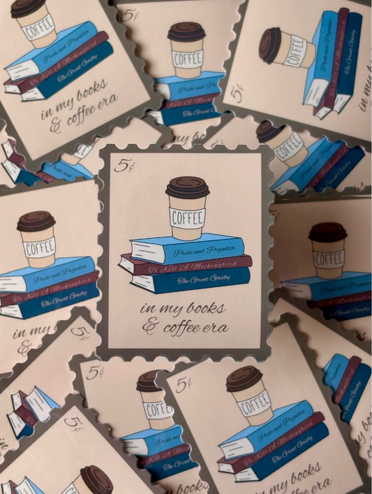 In My Books and Coffee Era Sticker