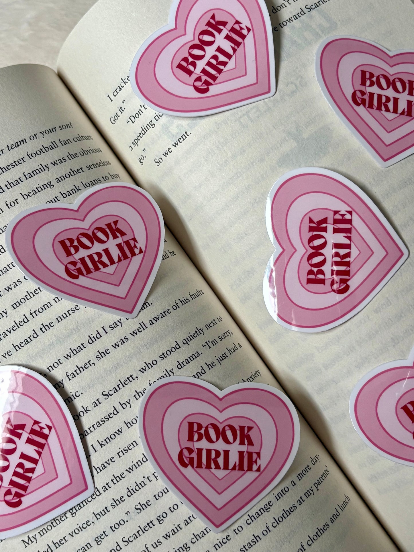 Book Girlie Heart Sticker