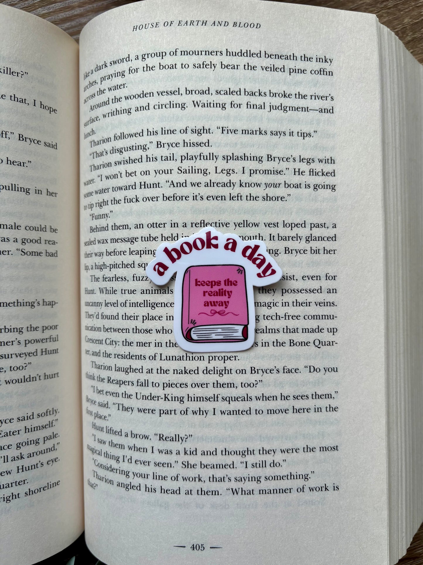 A Book A Day Keeps The Reality Away Sticker