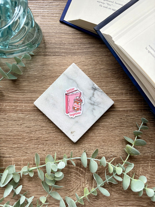 Books and Coffee Sticker