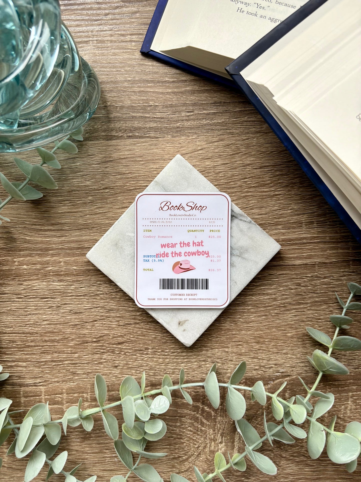 Cowboy Romance Receipt Sticker