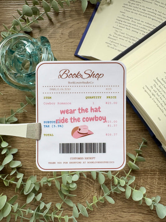 Cowboy Romance Receipt Sticker