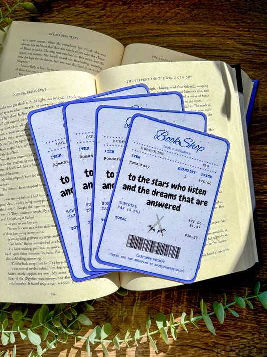 Romantasy Receipt Kindle Insert