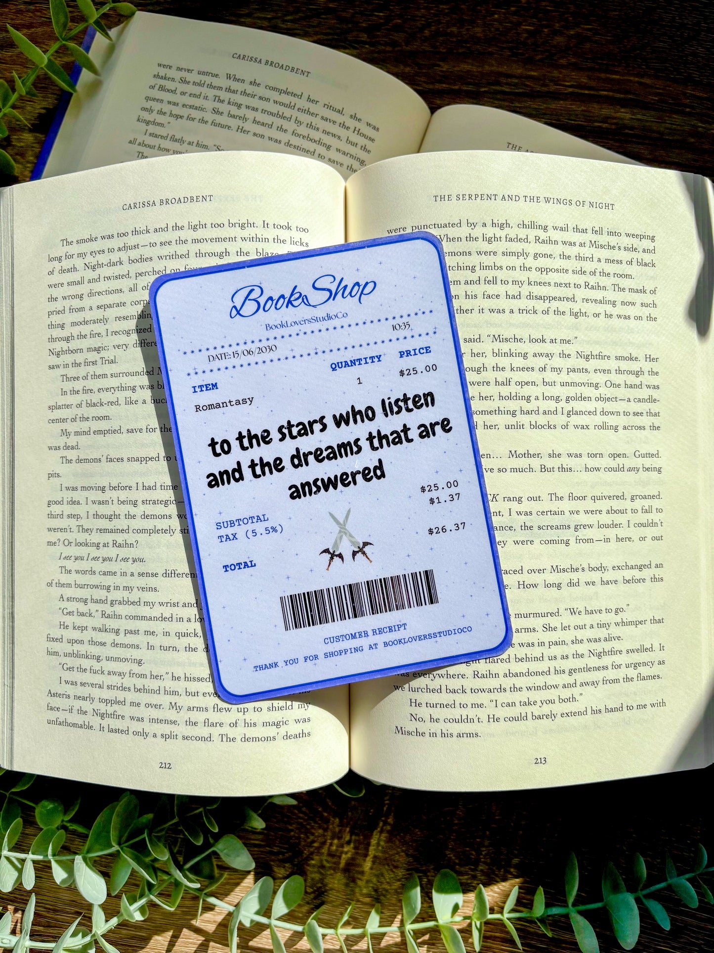 Romantasy Receipt Kindle Insert