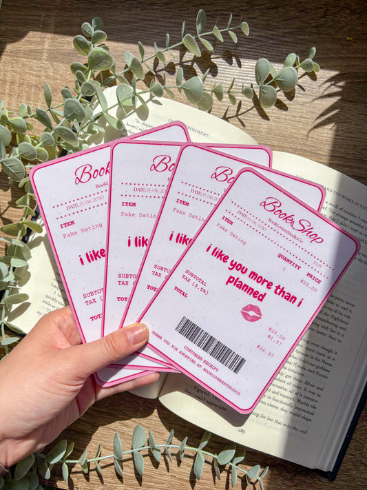 Fake Dating Receipt Kindle Insert