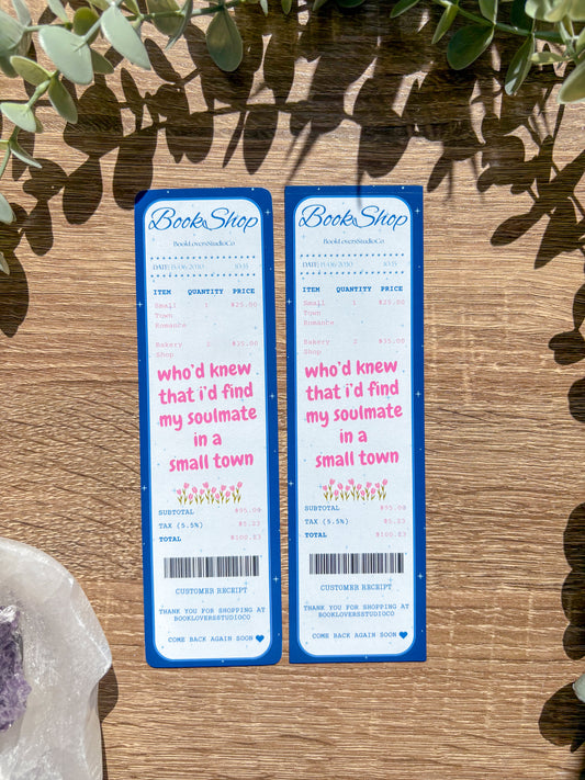 Small Town Romance Receipt Bookmark