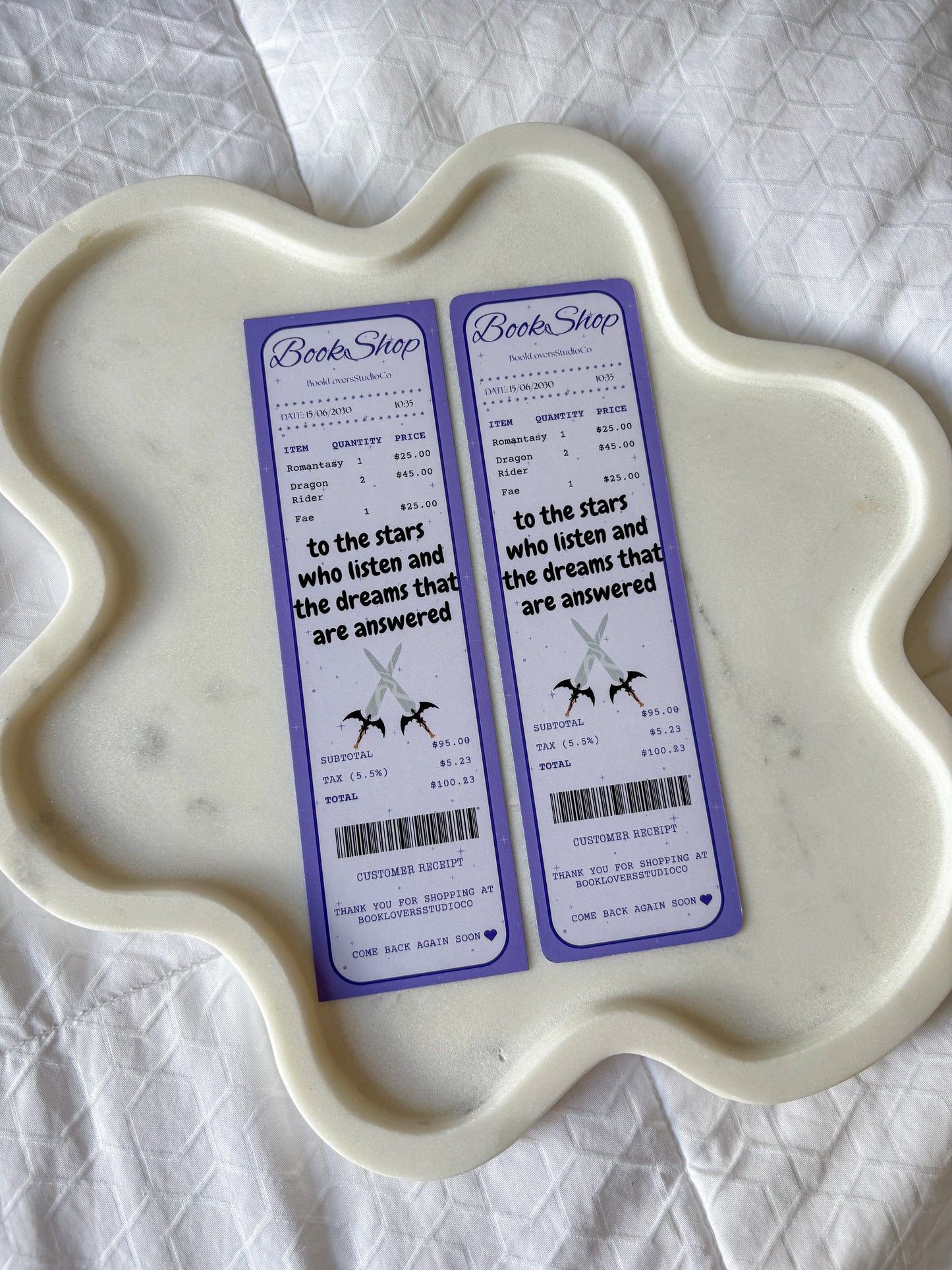 Romantasy Receipt Bookmark