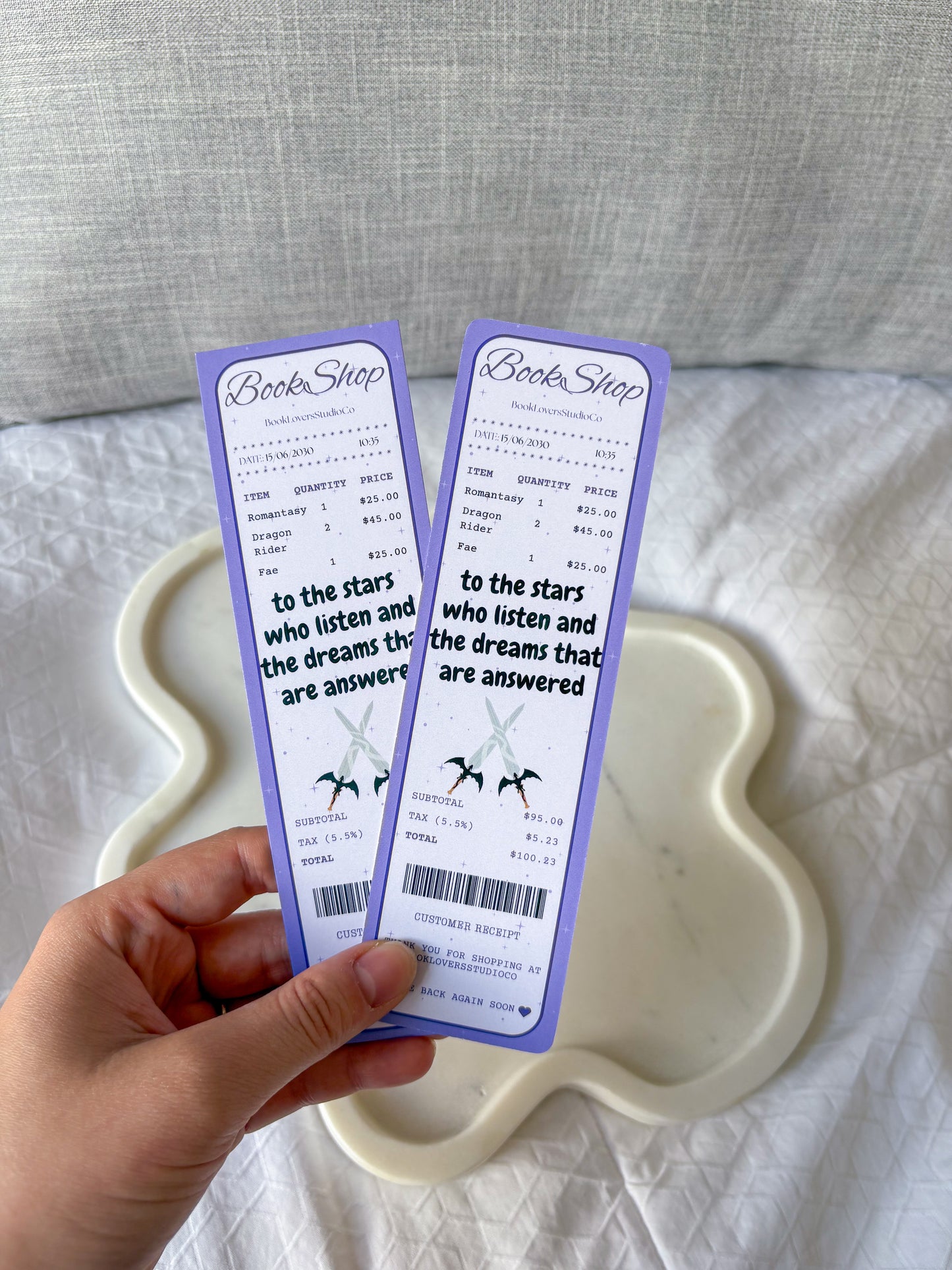 Romantasy Receipt Bookmark