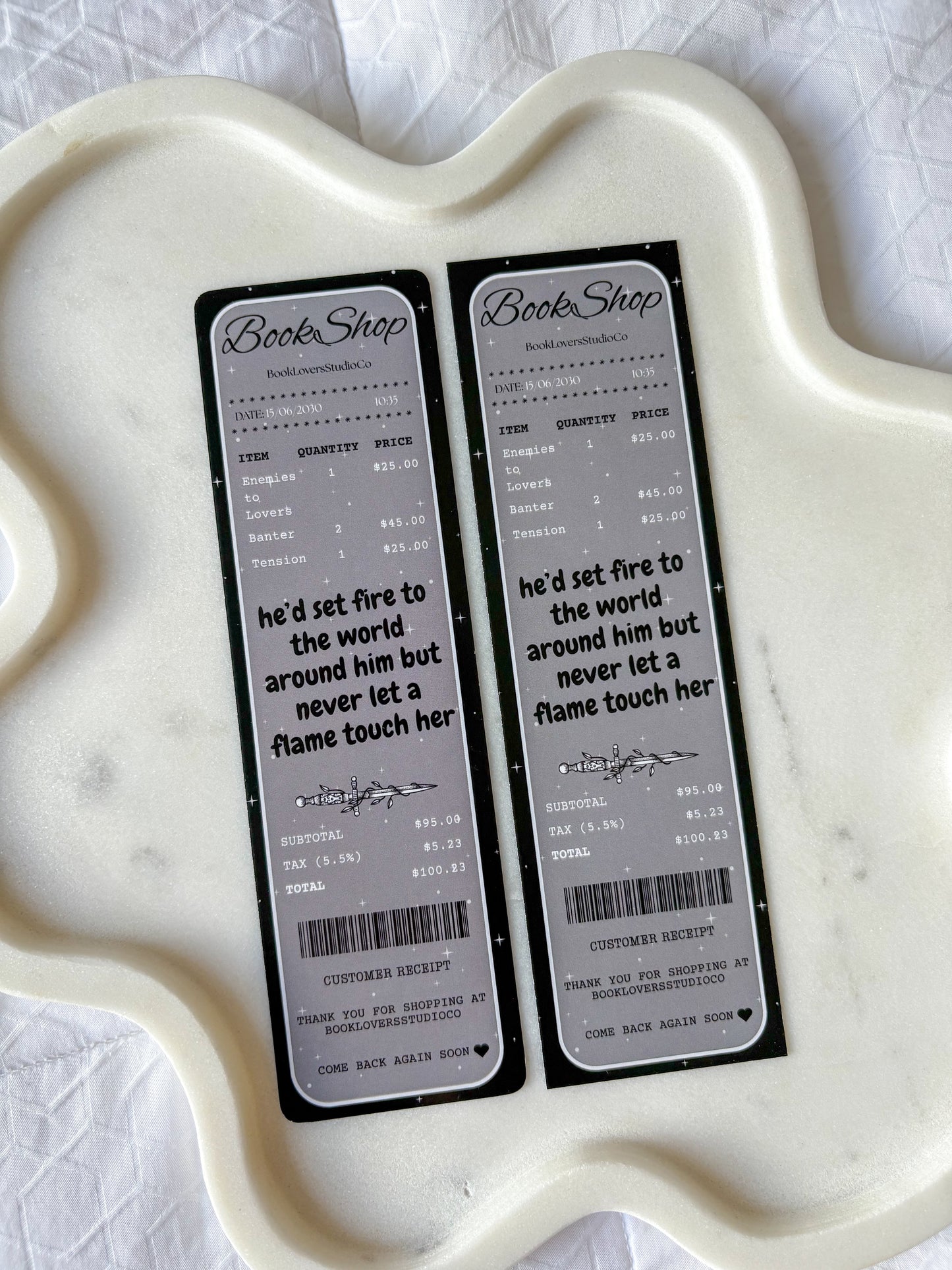 Enemies to Lovers Receipt Bookmark