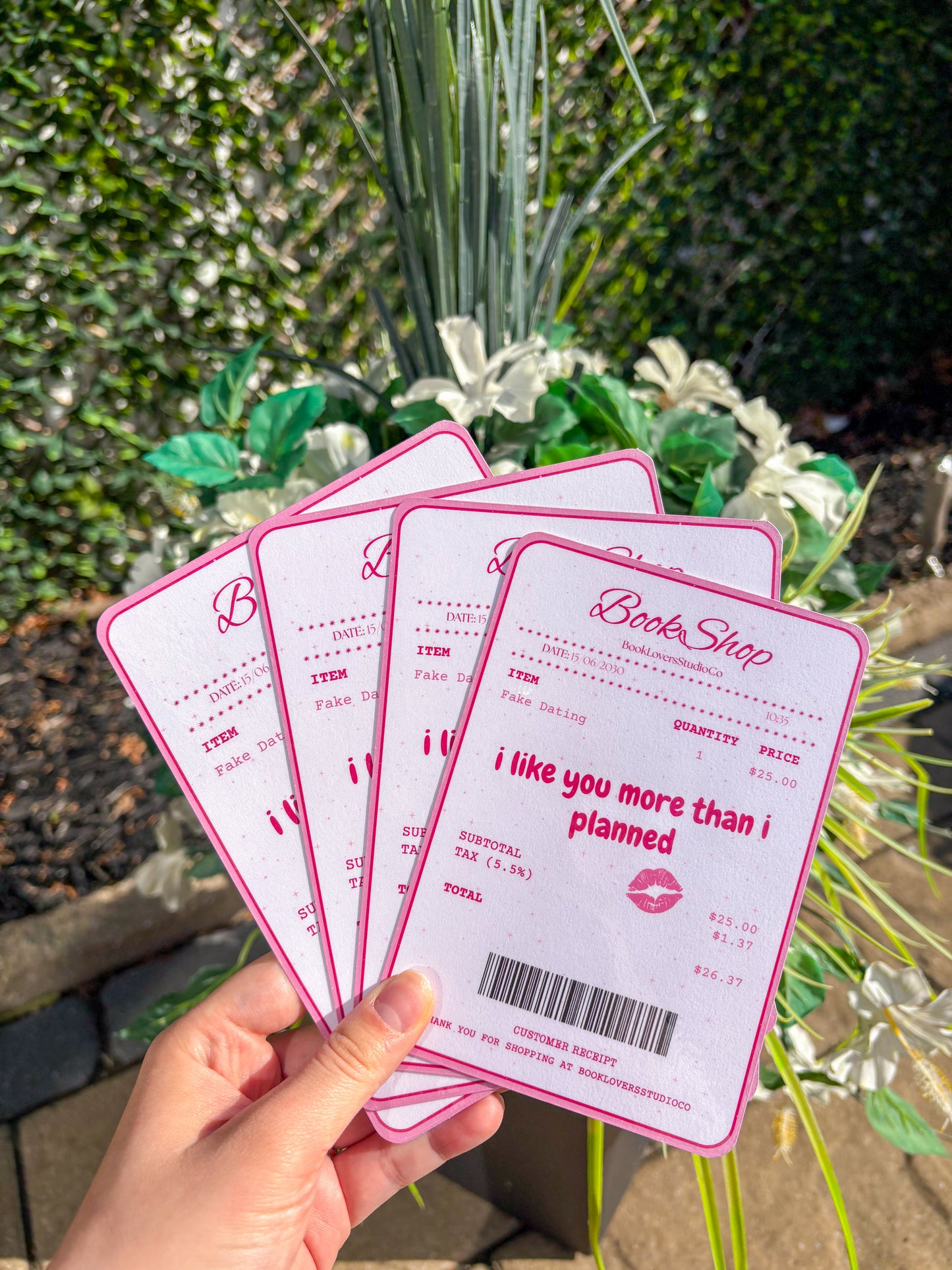 Fake Dating Receipt Kindle Insert