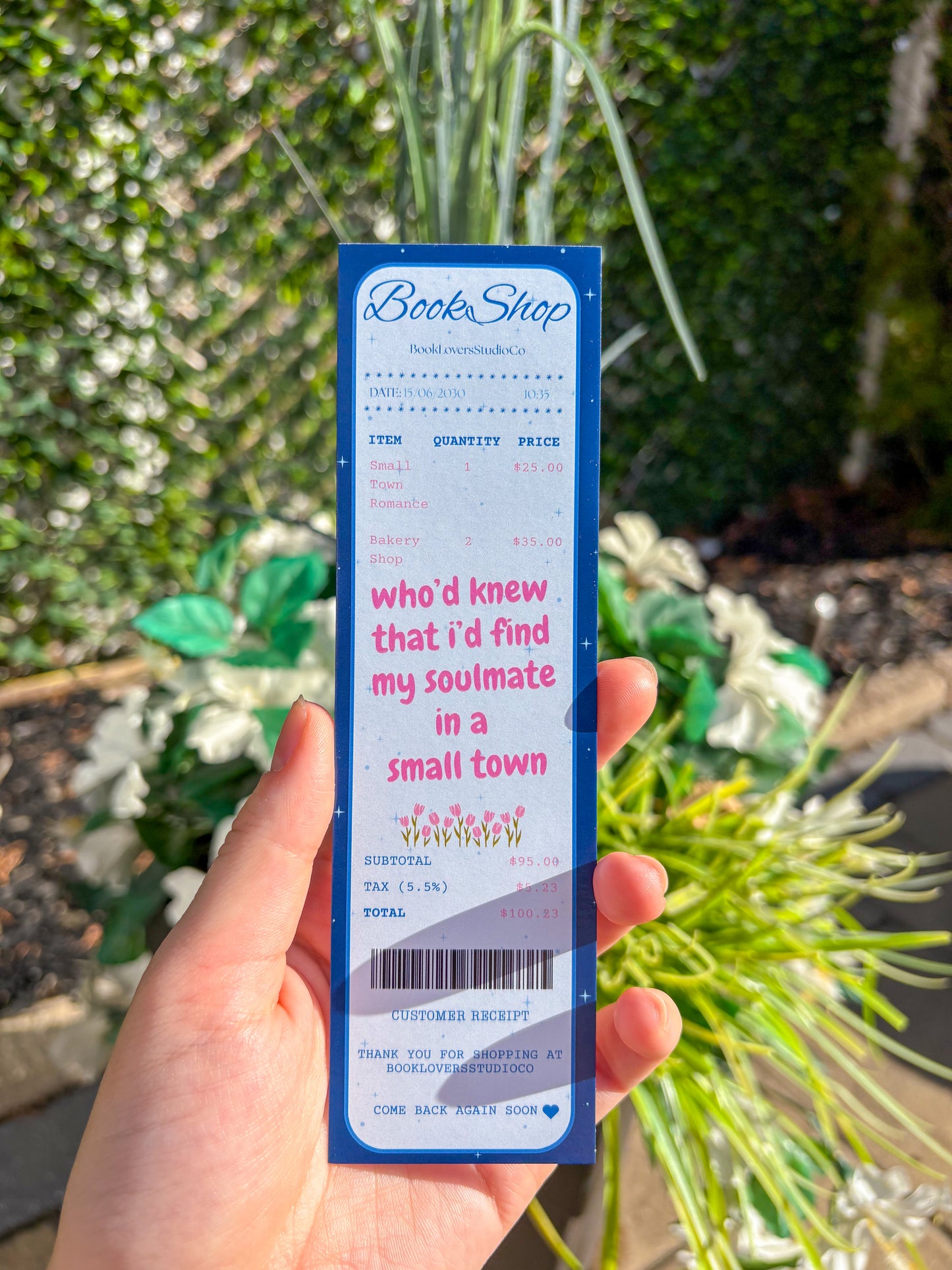 Small Town Romance Receipt Bookmark