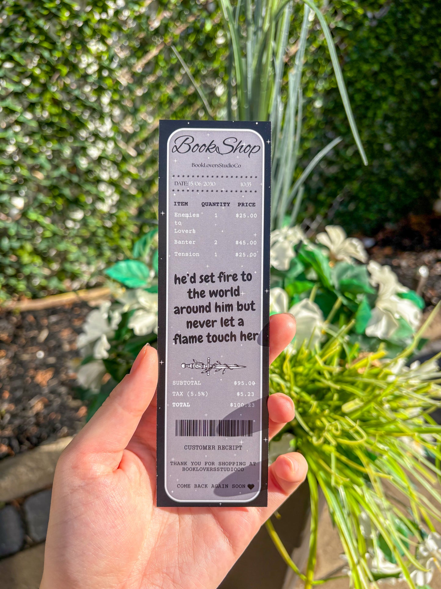 Enemies to Lovers Receipt Bookmark